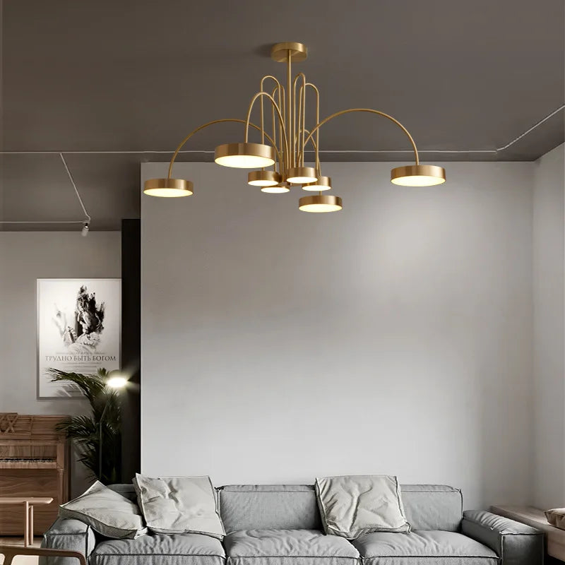 lustre en cuivre moderne style nordique pour ambiance chic - vue 6 sur 9
