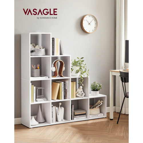 VASAGLE 10-Cube Bookcase, Bookshelf with Open Compartments, Storage Organiser for Decorations, Photos, Plants - vue 2 sur 8