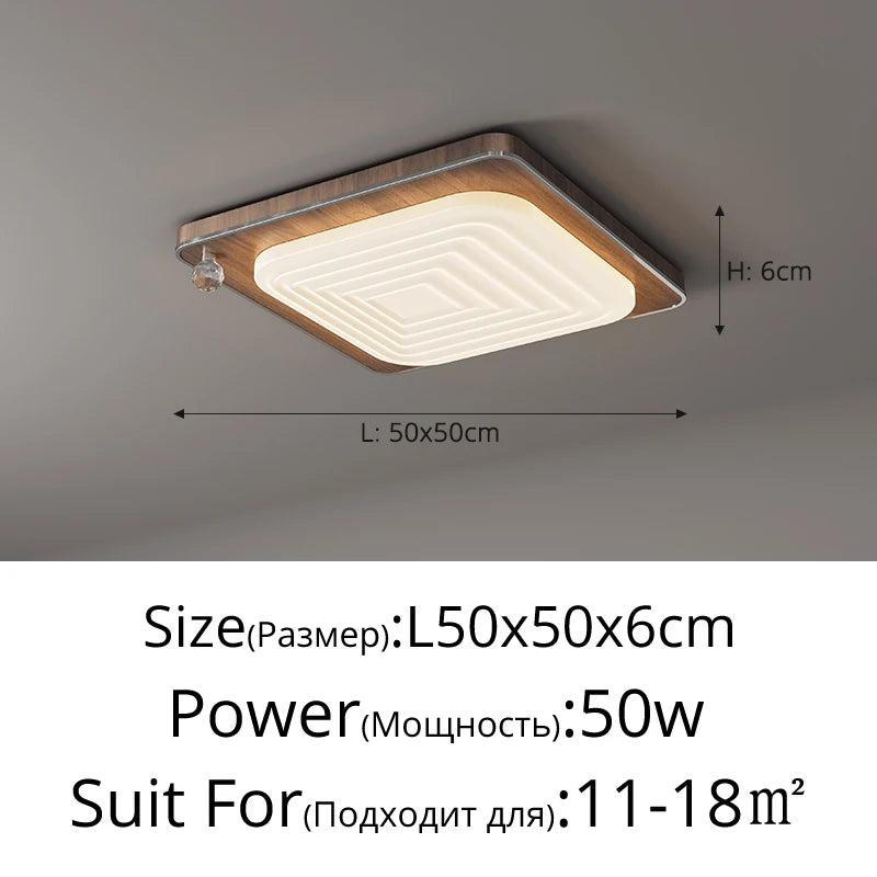 plafonnier à led style médiéval en bois rétro élégant - vue 13 sur 12