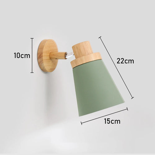 Modern minimalist nordic solid wood wall light - vue 9 sur 11