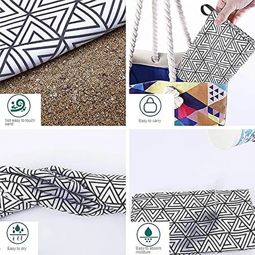 Serviette de plage sechage rapide compacte motif floral