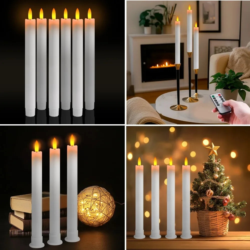 bougies coniques led scintillantes avec télécommande pour fêtes et occasions - vue 7 sur 8