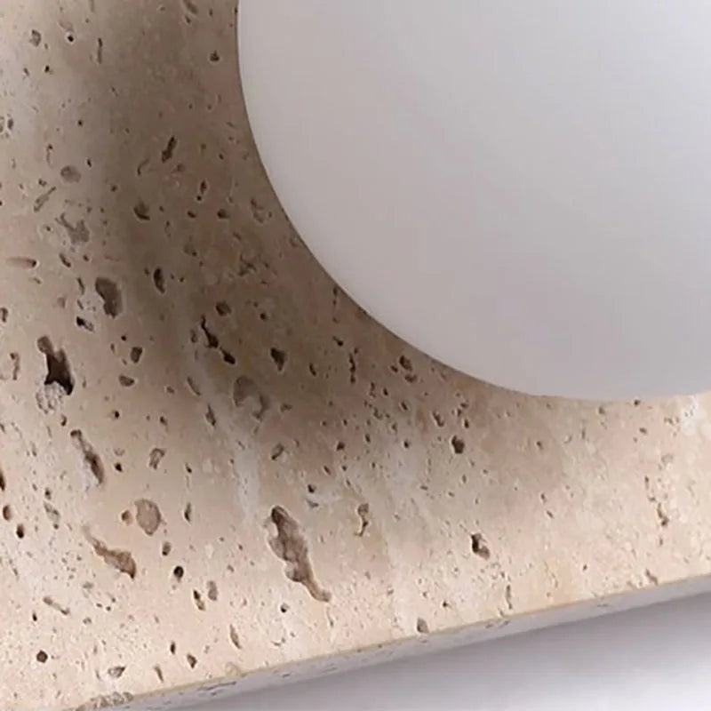 Applique murale led en marbre pierre naturelle et verre pour éclairage intérieur - vue 6 sur 9