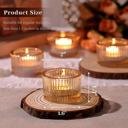 Tealight Gold Candle Holders,Votive Tea Light Candle Holder Glass for Centerpieces Wedding Table Decor,Party Supplies,Home Decor - vue 3 sur 9