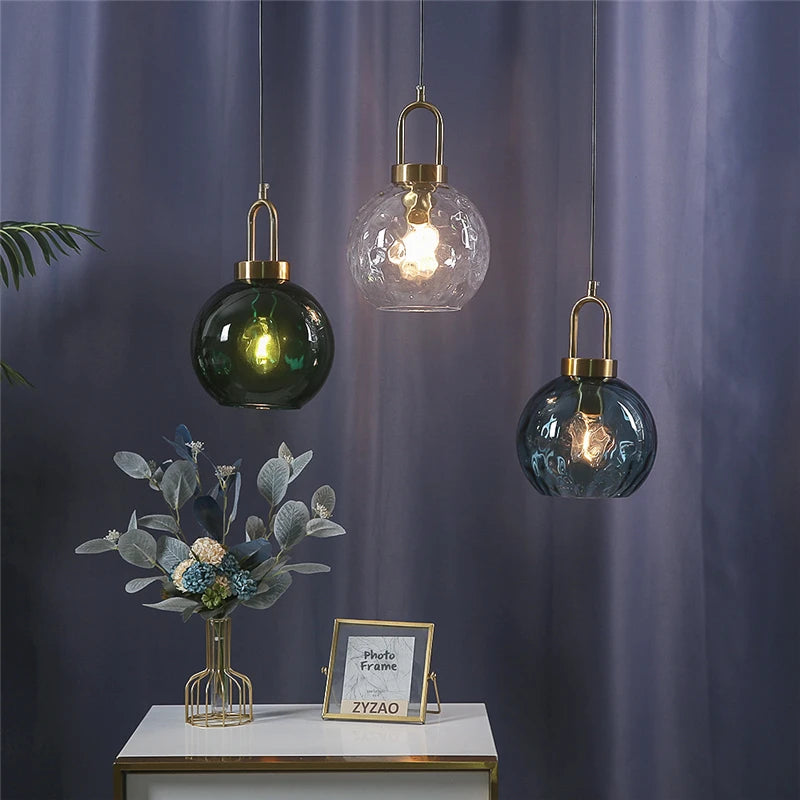 Modern minimalist glass LED chandeliers nordic design - vue 3 sur 12