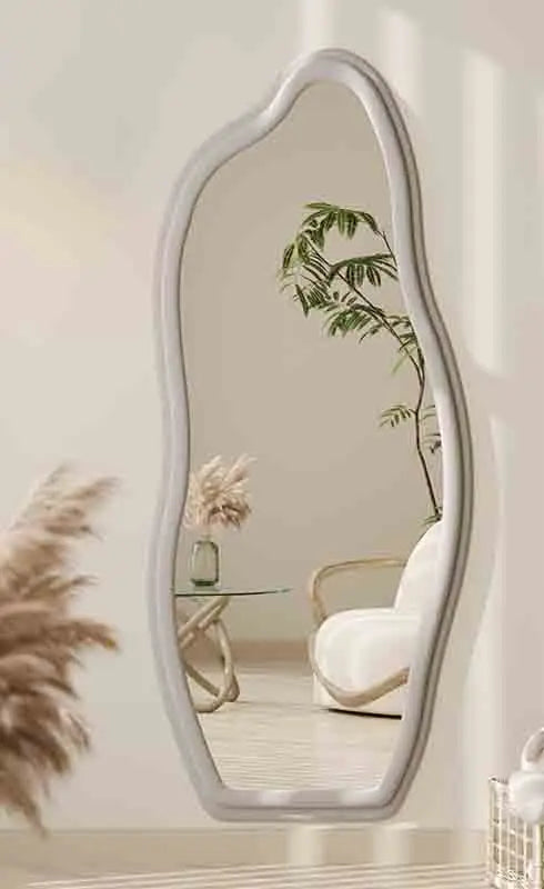 Italian light luxury wall-mounted decorative full-length mirror with unique frame