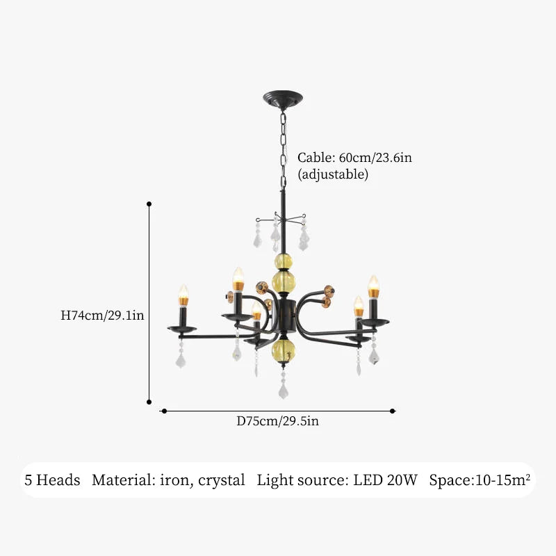 Vintage crystal LED chandelier for interior decoration