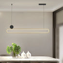 Nordic minimalist double ring LED pendant light for interiors