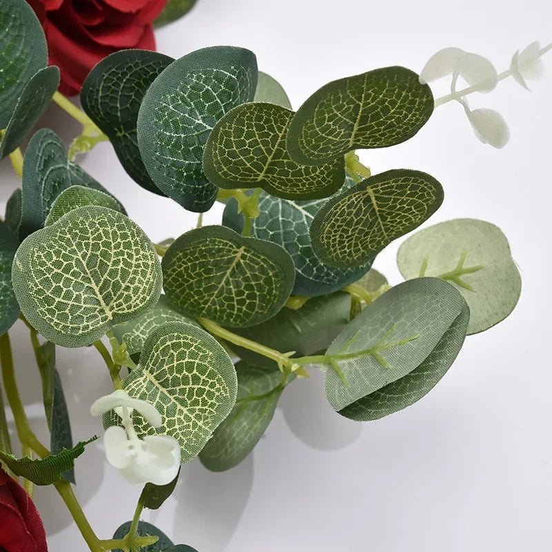 plantes artificielles décoratives roses vignes et eucalyptus - vue 4 sur 10