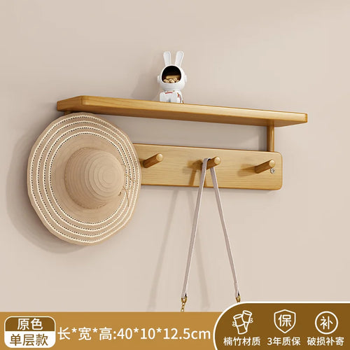 portemanteaux en bambou double couche pour rangement créatif