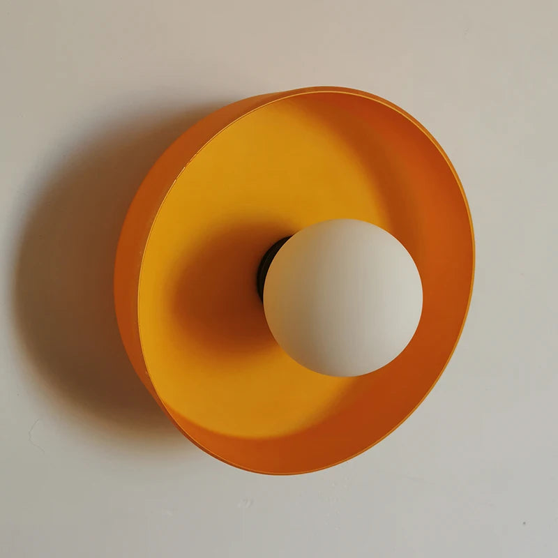 applique murale verre italien blanc vert orange
