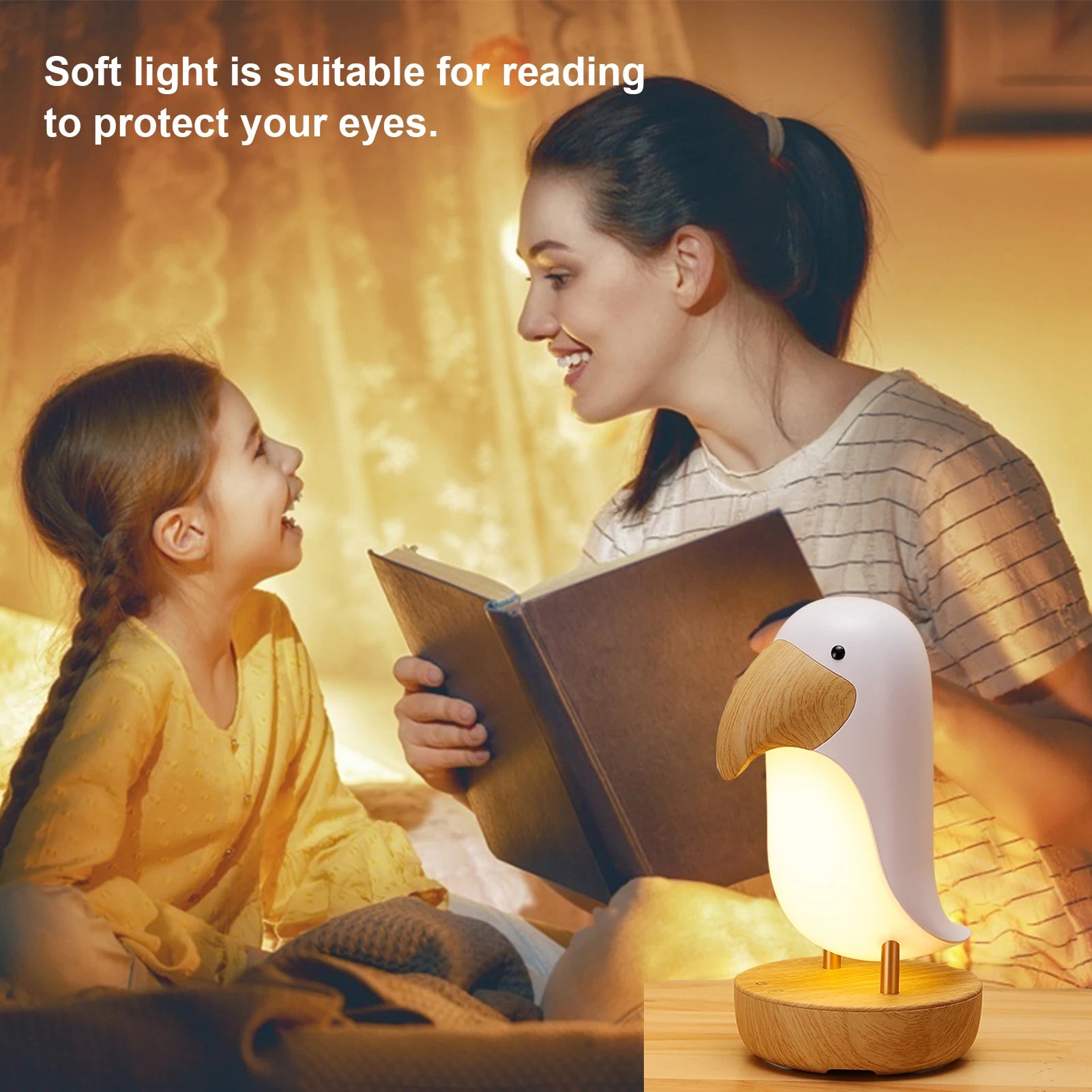 Toucan oiseau veilleuse Usb Rechargeable Lampe de Table Bluetooth Lampe chambre décor cadeau de noël pour enfants éclairage intérieur - vue 5 sur 10