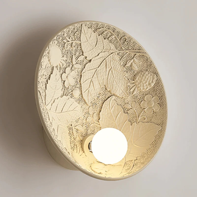 applique murale ronde rétro en verre haut de gamme - vue 2 sur 9