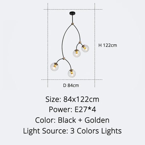 Modern minimalist nordic molecular design chandelier - vue 10 sur 12