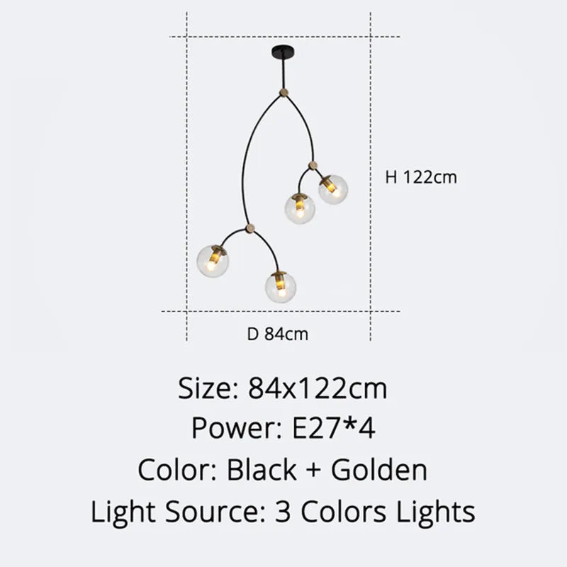 Modern minimalist nordic molecular design chandelier - vue 9 sur 12