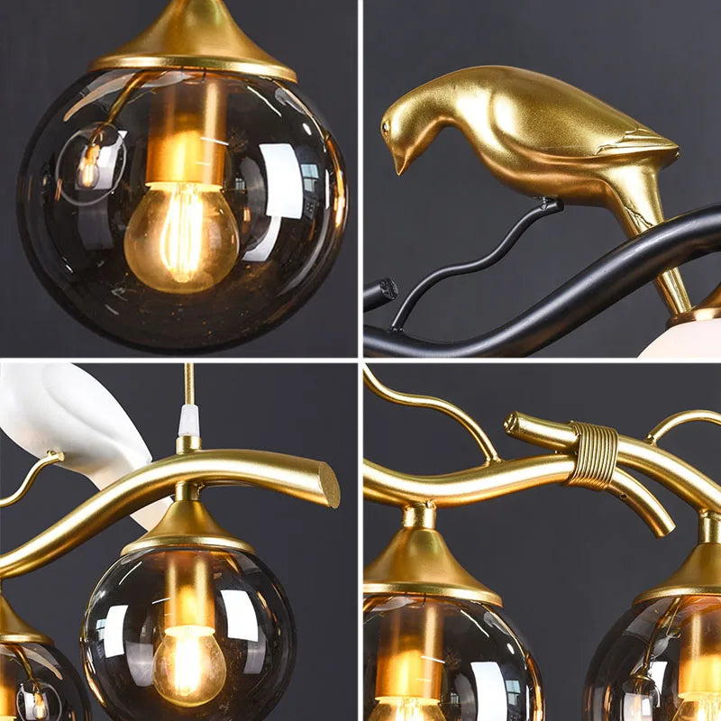 sandyha lustre nordique moderne oiseau suspension décoration intérieure - vue 4 sur 9