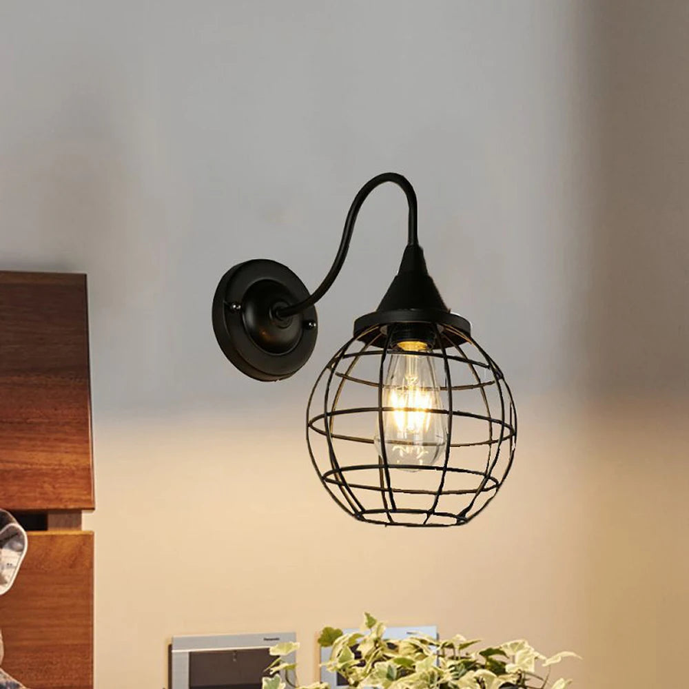 vintage industrial iron wall light for home decor
