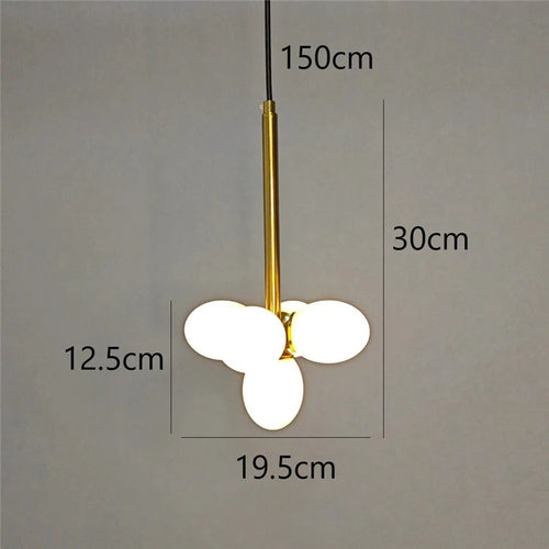 Minimalist glass egg-shaped chandelier for modern lighting