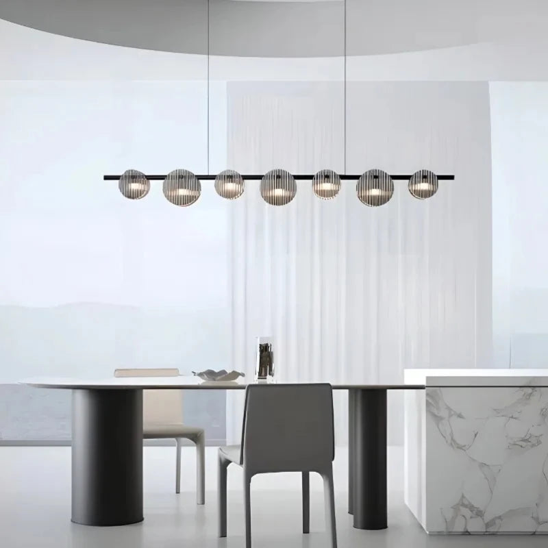 lustre moderne en fer et verre pour décoration intérieure - vue 5 sur 12