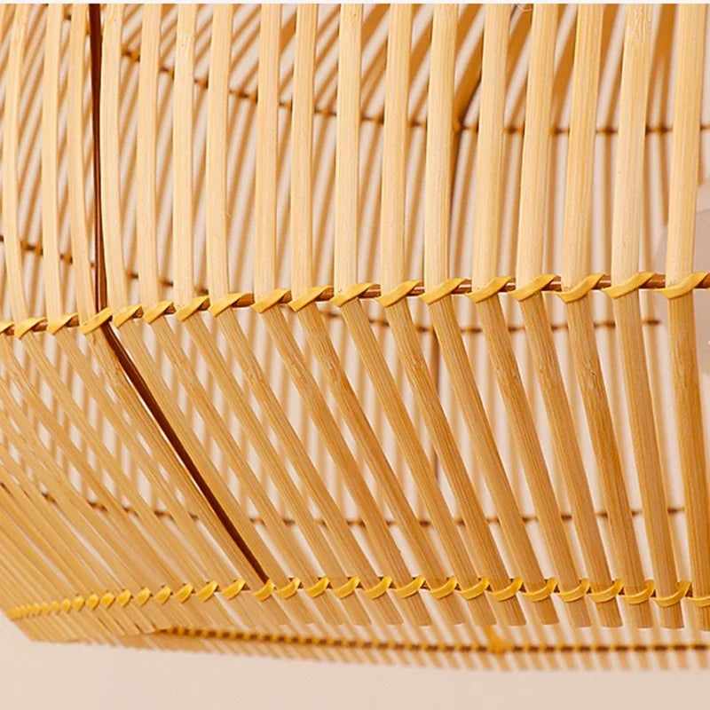 suspension vintage en rotin style chinois pour intérieur élégant - vue 7 sur 12