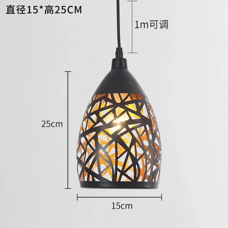 lustre vintage en nid d'oiseau forme de vague décoratif