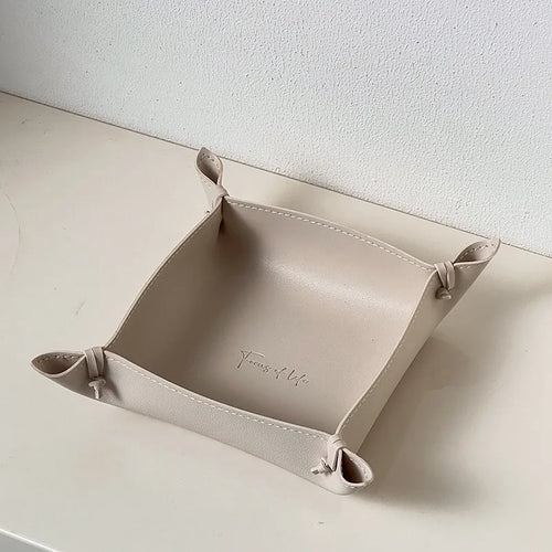 plateau de rangement en cuir pour dés bijoux et clés - vue 9 sur 14