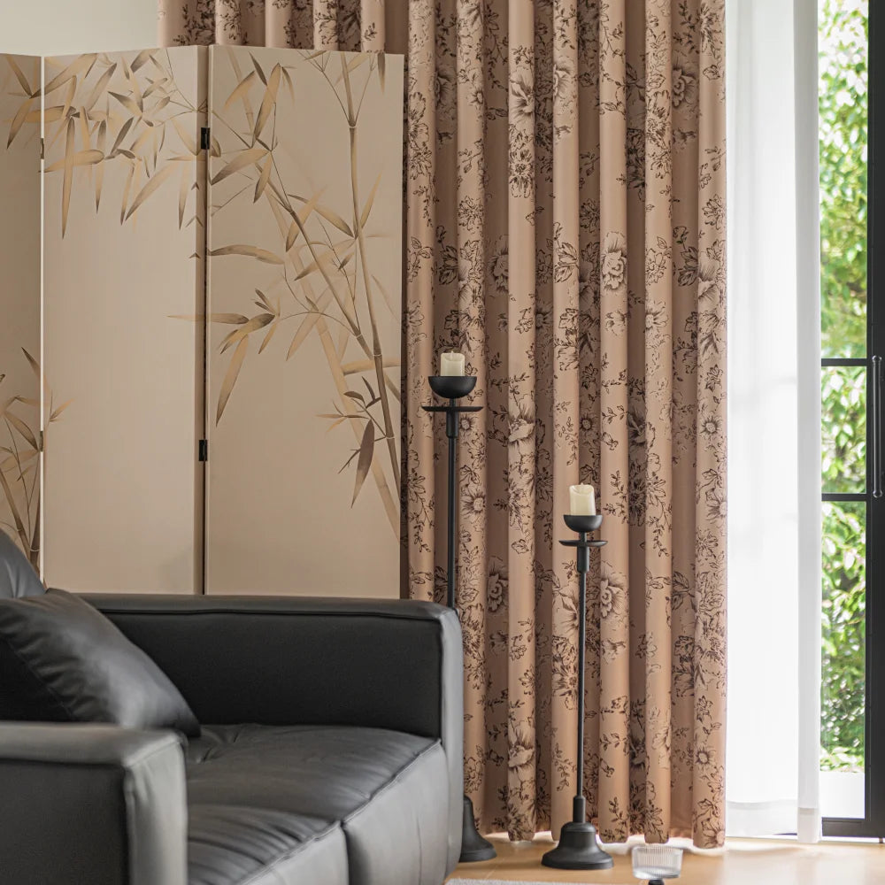 Rideau occultant floral moderne pour salon chambre - vue 4 sur 7