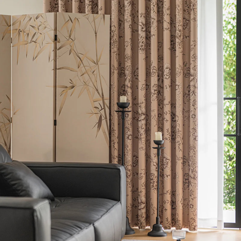 Rideau occultant floral moderne pour salon chambre