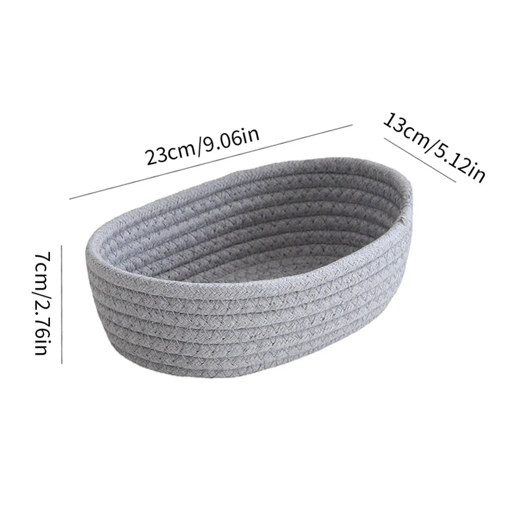 paniers ovales en corde de coton pour rangement et organisation - vue 19 sur 18