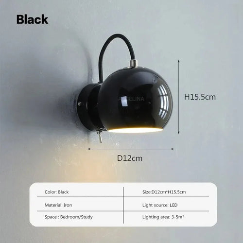 Minimalist nordic rotatable iron LED wall light - vue 10 sur 9