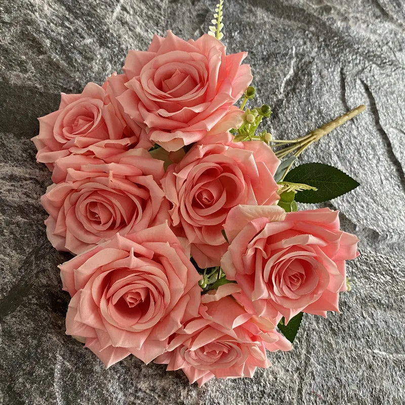 rose artificielle en soie pour décoration et photographie de mariage - vue 13 sur 22