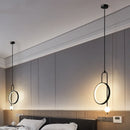 Modern pendant light with gold ring and minimalist Nordic lighting