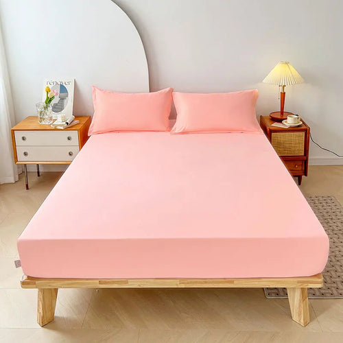 1PC Plain Color Waterproof Mattress Cover,Polyester Material, Thin Breathable,Bedroom，Four Seasons Apply - vue 9 sur 13