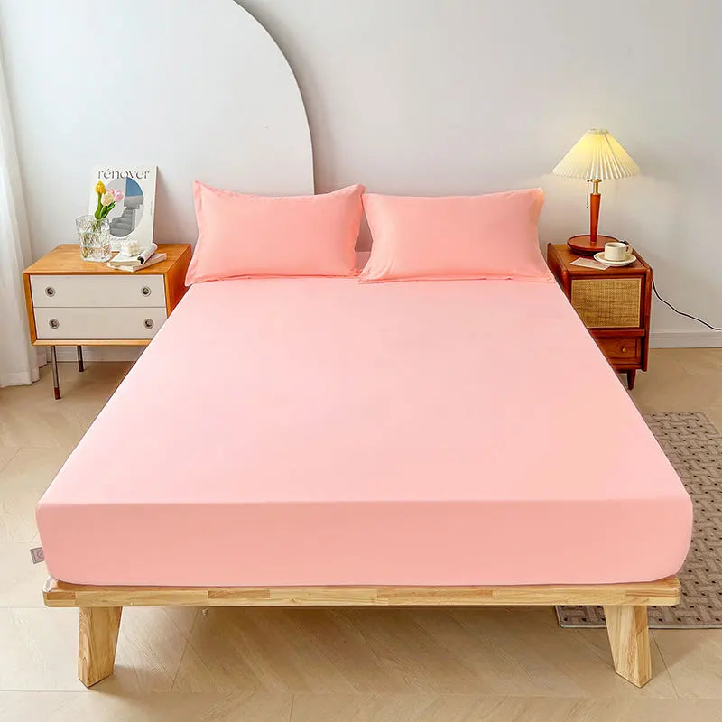 1PC Plain Color Waterproof Mattress Cover,Polyester Material, Thin Breathable,Bedroom，Four Seasons Apply - vue 8 sur 13
