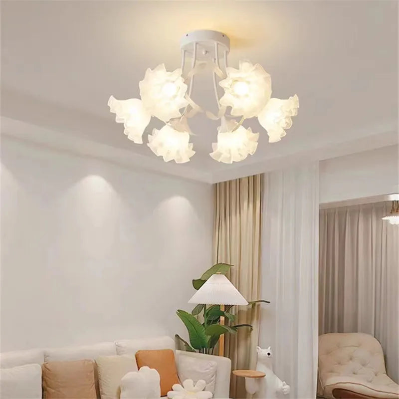 lustre créatif fleurs décoration nordique pour intérieur moderne - vue 4 sur 24