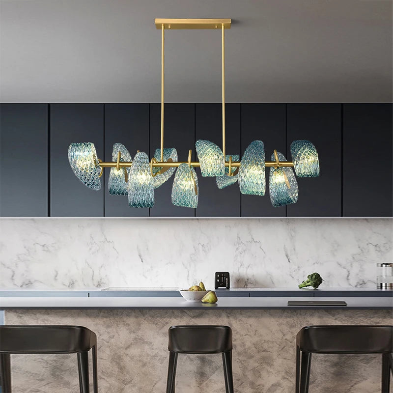 Placards de chambre à coucher bleu serpent échelle verre luminaire applique murale LED lampe Lustre luxe décor à la maison appareil ménager décoration murale - vue 4 sur 18
