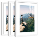 3pcs 11x14 Picture Frames Boxed Set, Display Pictures A4-Size With Mat or 11x14 Without Mat, Black/White/Burlywood Photo Frames