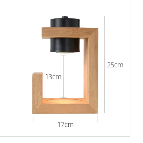 lampe chauffe-bougie aromathérapie bois nordique 110/230V éclairage intérieur - vue 4 sur 6