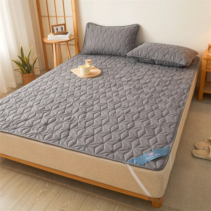 surmatelas imperméable matelassé avec bande élastique pour lit simple double