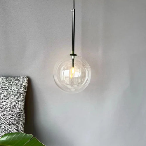 Boule de verre suspension LED éclairage cuisine salle à manger Restaurant lampe suspendue chambre chevet plafond lustre hôtel décoration - vue 2 sur 7