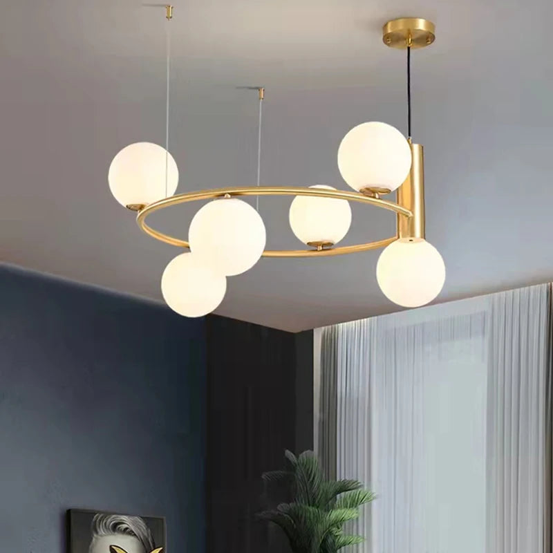 suspension moderne en verre avec fil réglable pour foyer - vue 4 sur 13