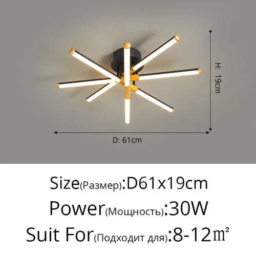 led plafonnier luminaire intérieur chambre salon hall cuisines - vue 14 sur 15