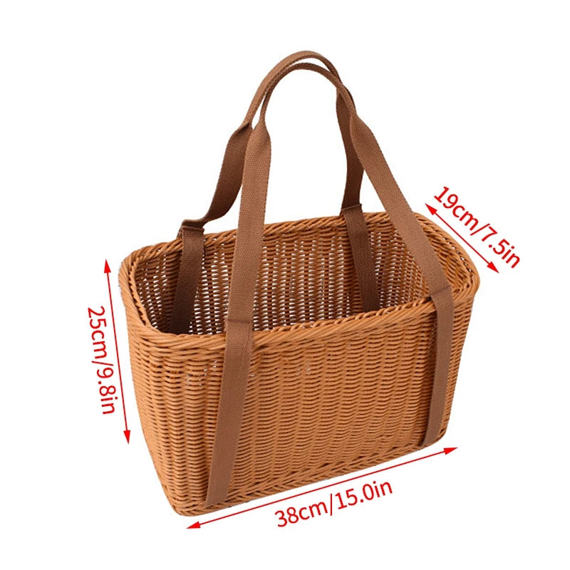 panier de pique-nique en osier pour rangement et courses - vue 19 sur 22