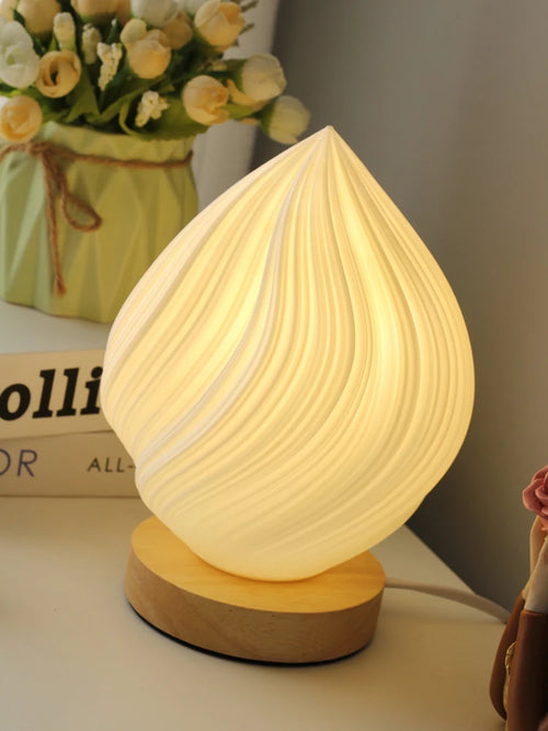 Lampe à poser Abat-jour imprimé en 3D de Style crème française - vue 4 sur 14