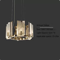 Suspension design luxe led marbre naturel