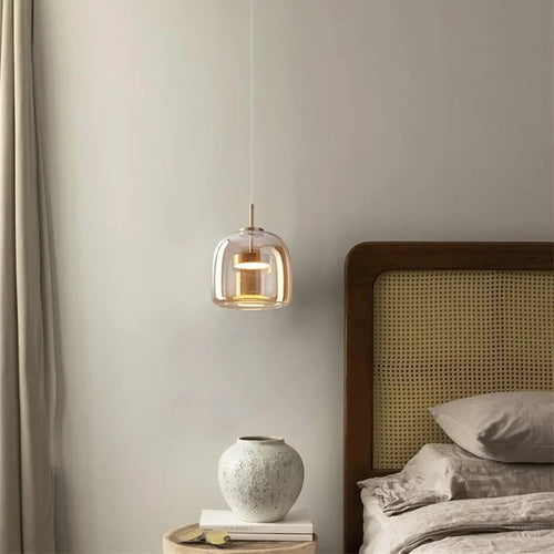 Suspension LED en verre au design nordique moderne