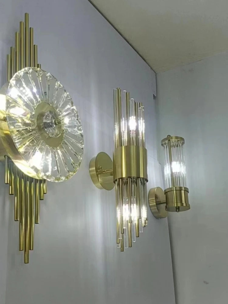 applique murale moderne en acier inoxydable avec verre transparent - vue 6 sur 9
