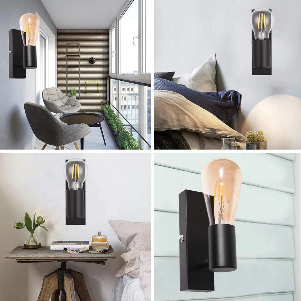 applique murale nordique en fer forgé rétro led vintage - vue 7 sur 12