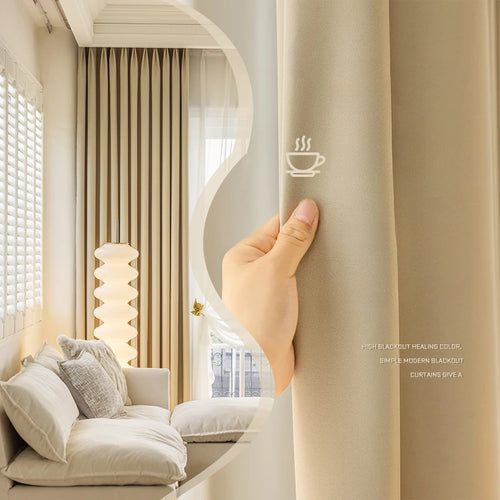 Rideau occultant thermique épais pour salon chambre - vue 2 sur 13