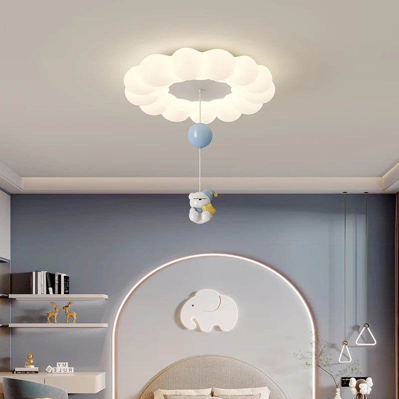 plafonnier ours lapin nuage pour éclairage intérieur enfant - vue 7 sur 9
